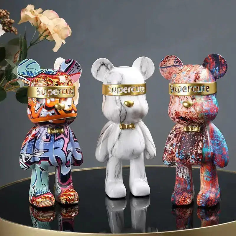 Graffiti Bear Resin Figurine