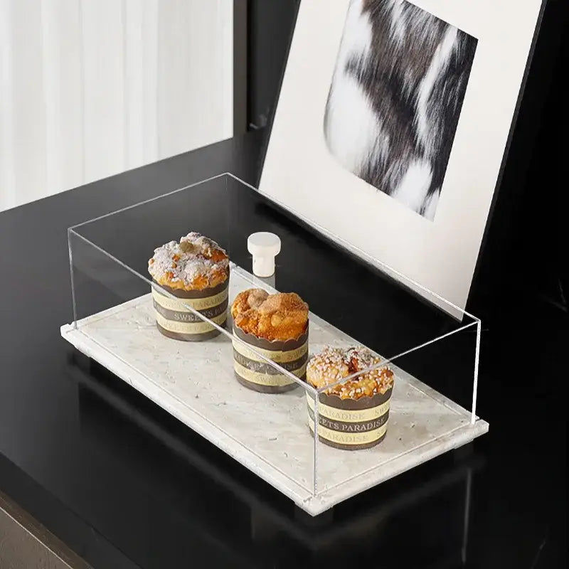 Acrylic Travertine Display Case
