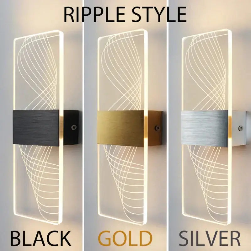 Black Acrylic Wall Sconce with Touch Sensor