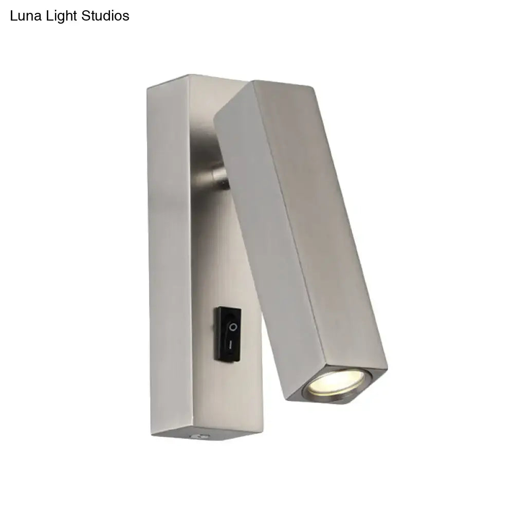 Silver White Reading Sconce Rotatable Design