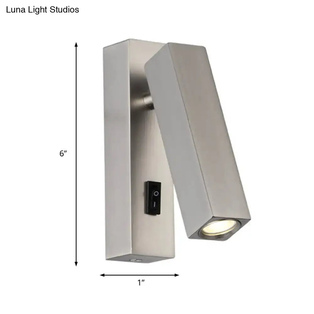 Silver White Reading Sconce Rotatable Design