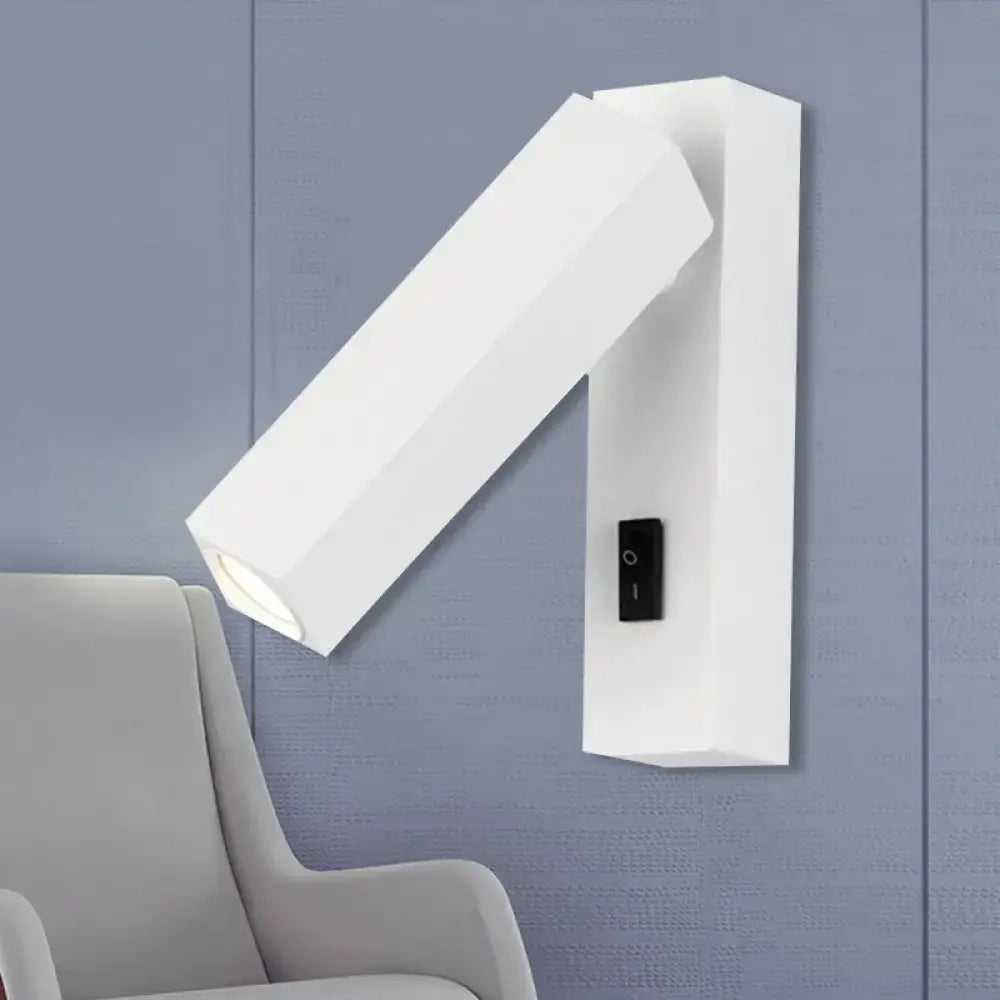 Silver White Reading Sconce Rotatable Design