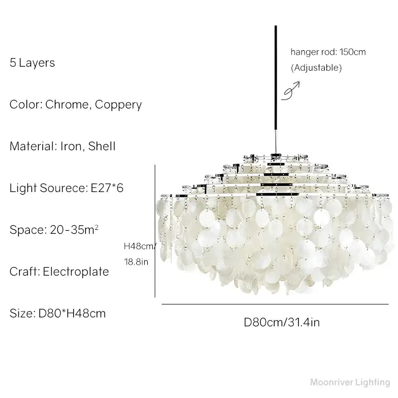 Shell Chandelier Pendant Light