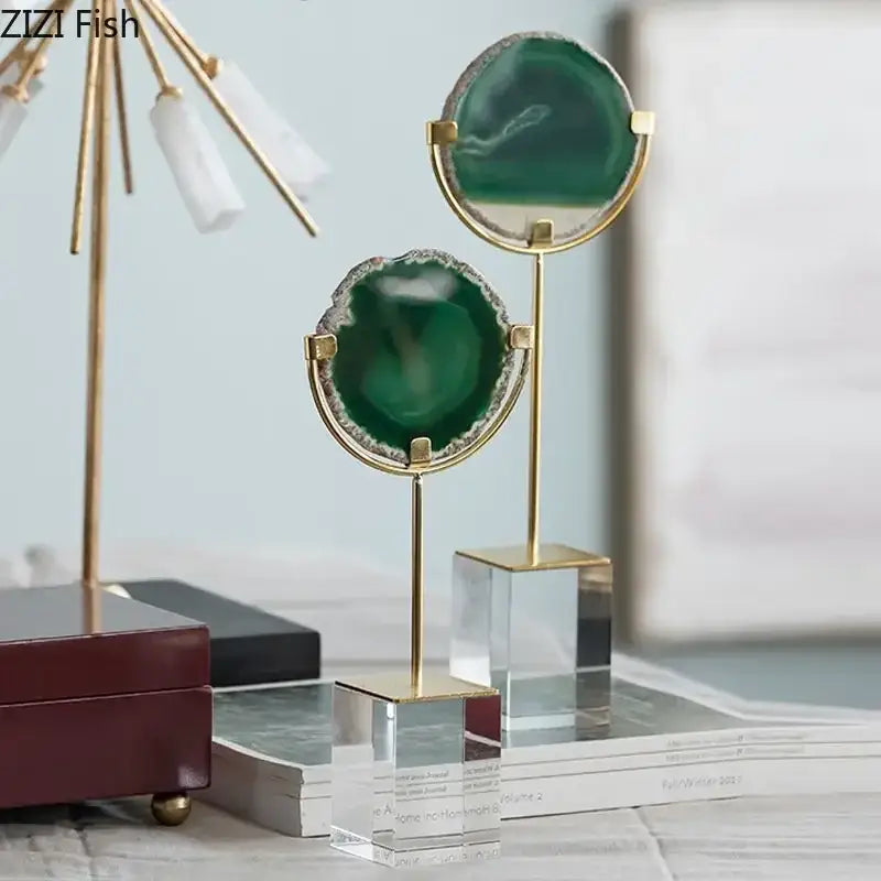 Agate Crystal Gold Ornaments