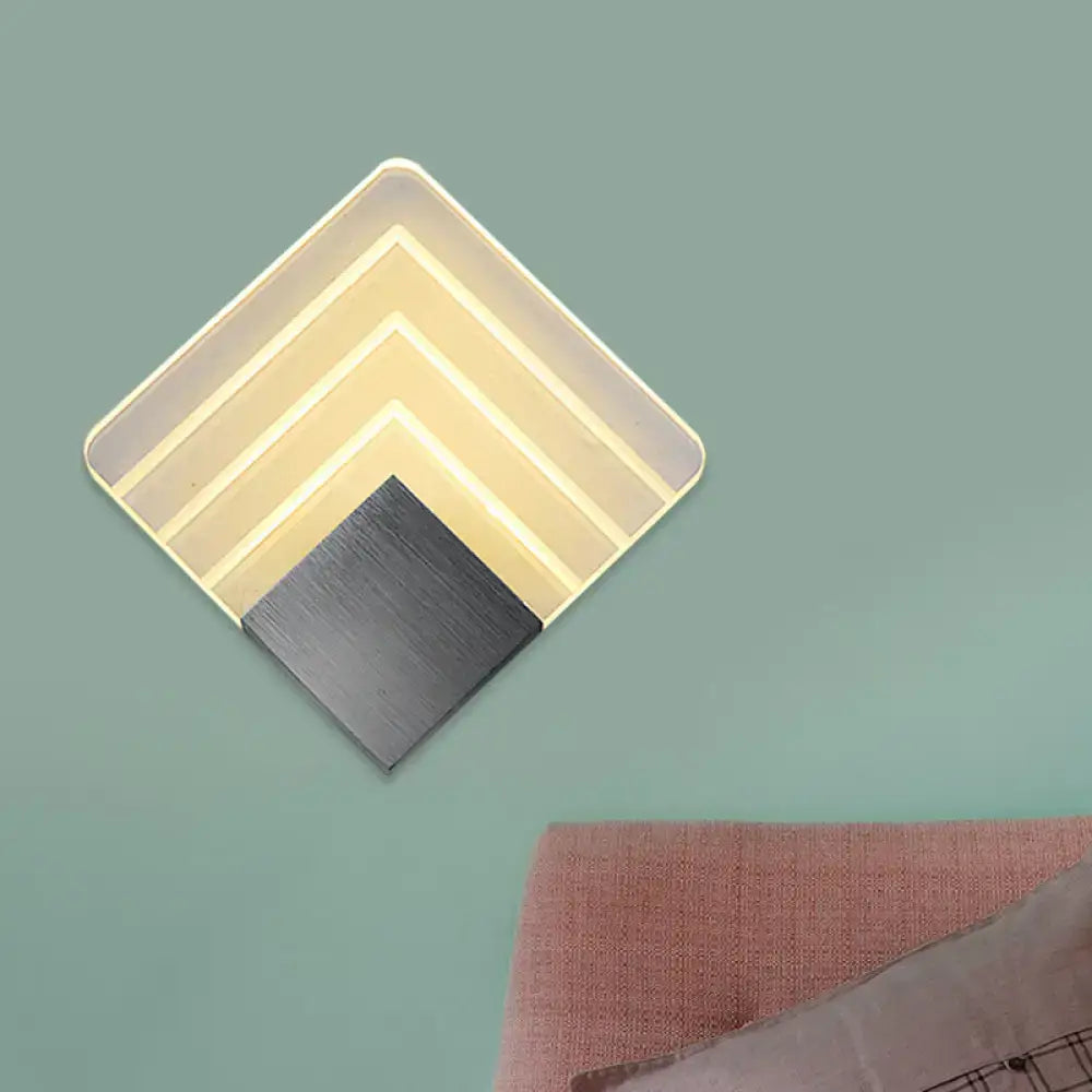 Silver Black Square Sconce