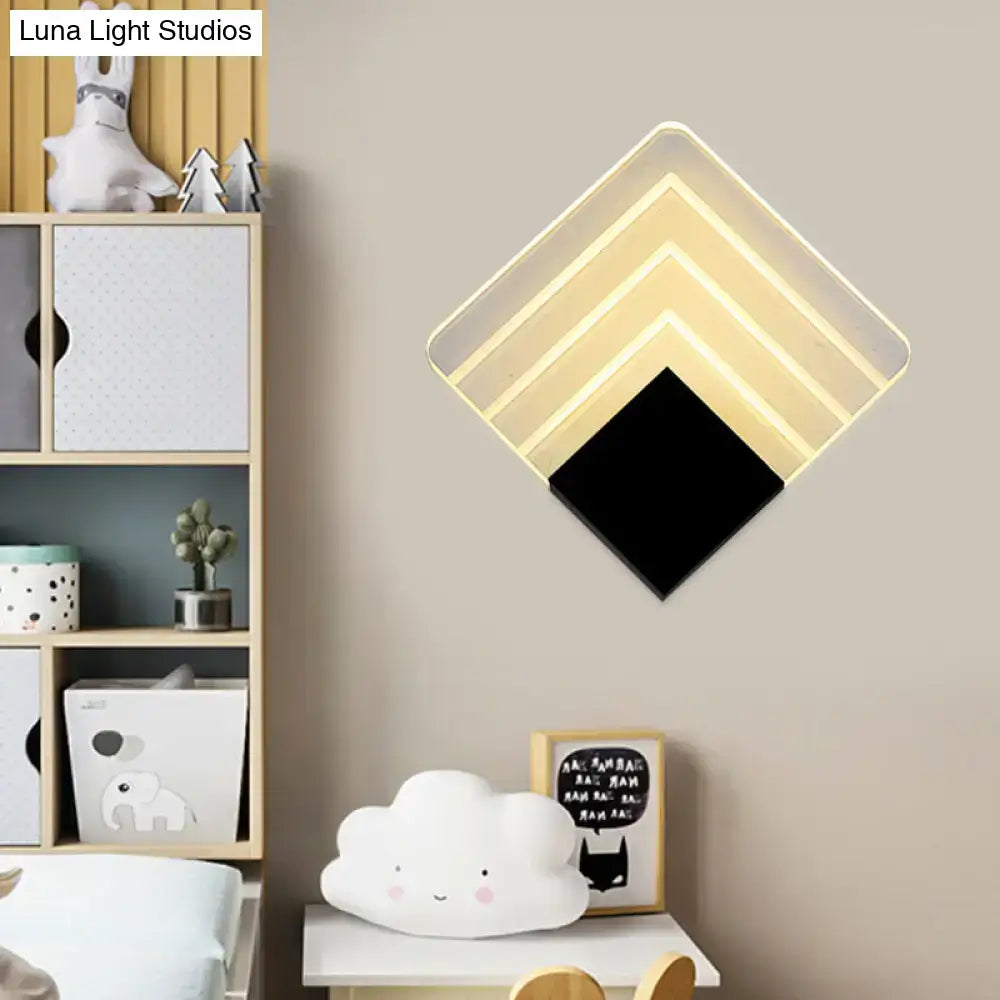 Silver Black Square Sconce