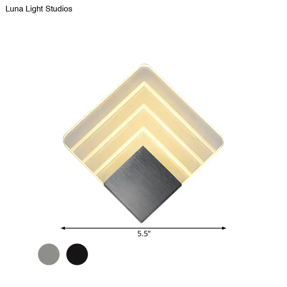 Silver Black Square Sconce