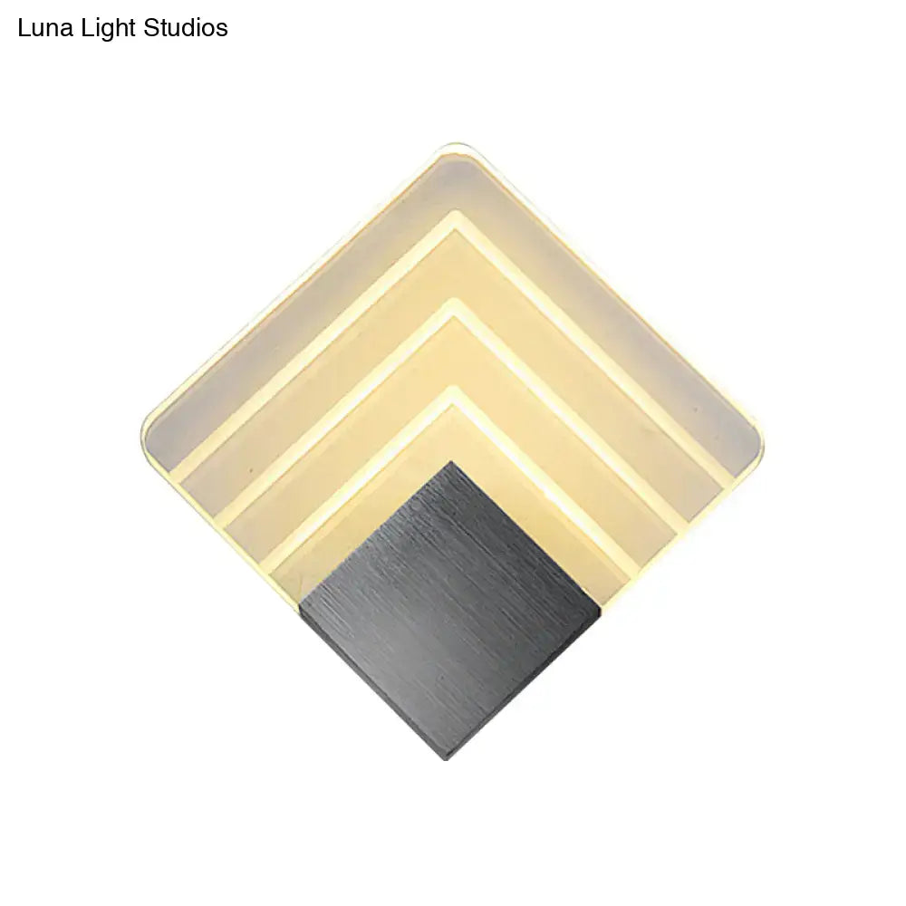 Silver Black Square Sconce