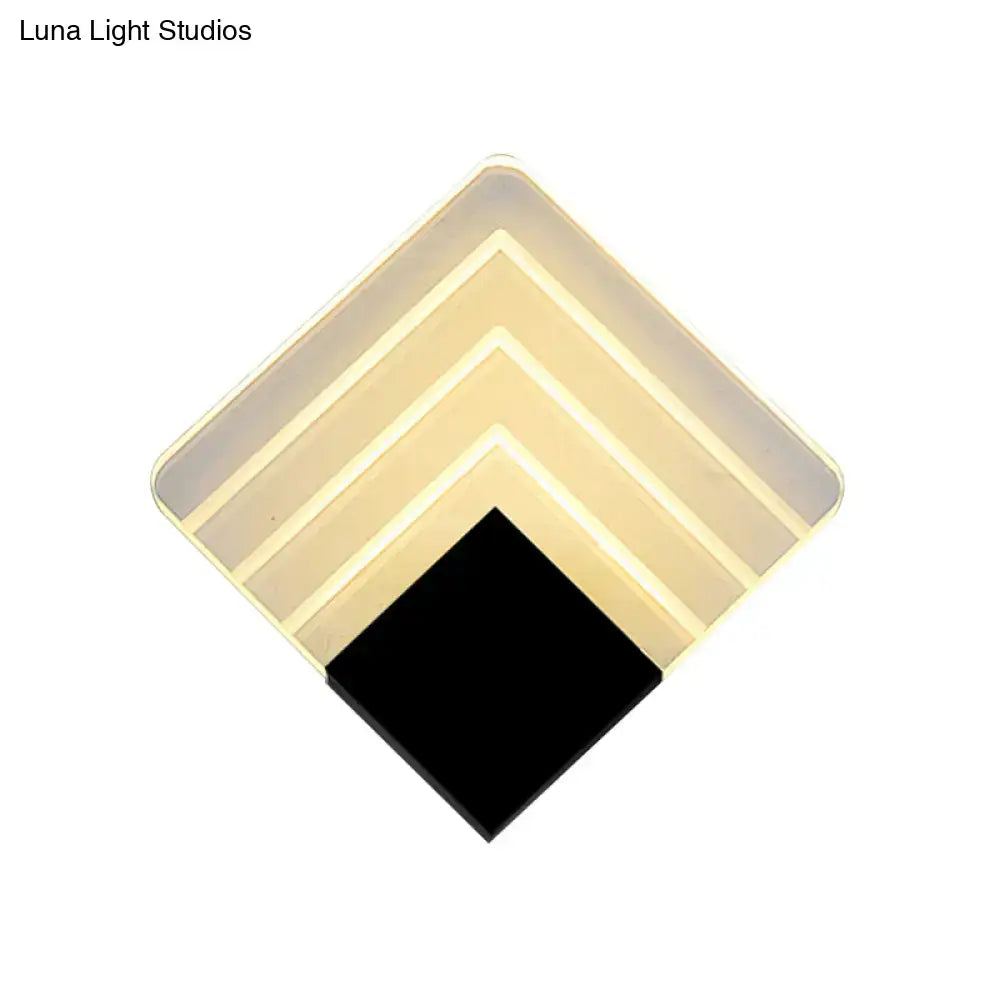 Silver Black Square Sconce