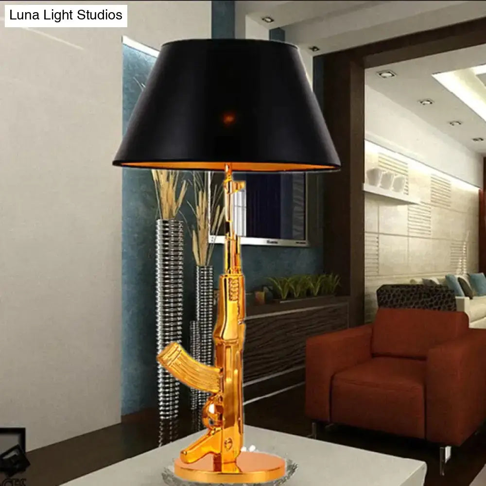 Gold Black Gun Floor Lamp