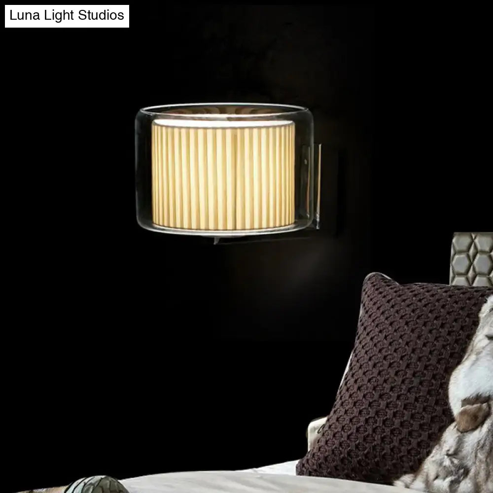 Amber Pleated Wall Lamp