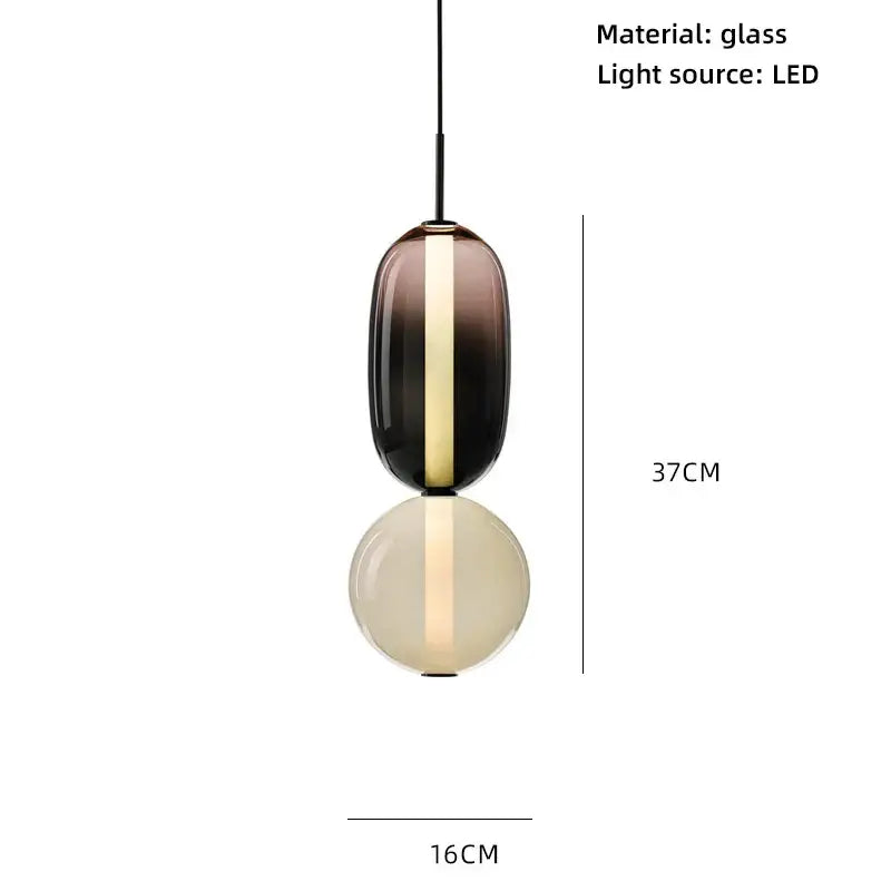 Amber Glass Ball Pendant