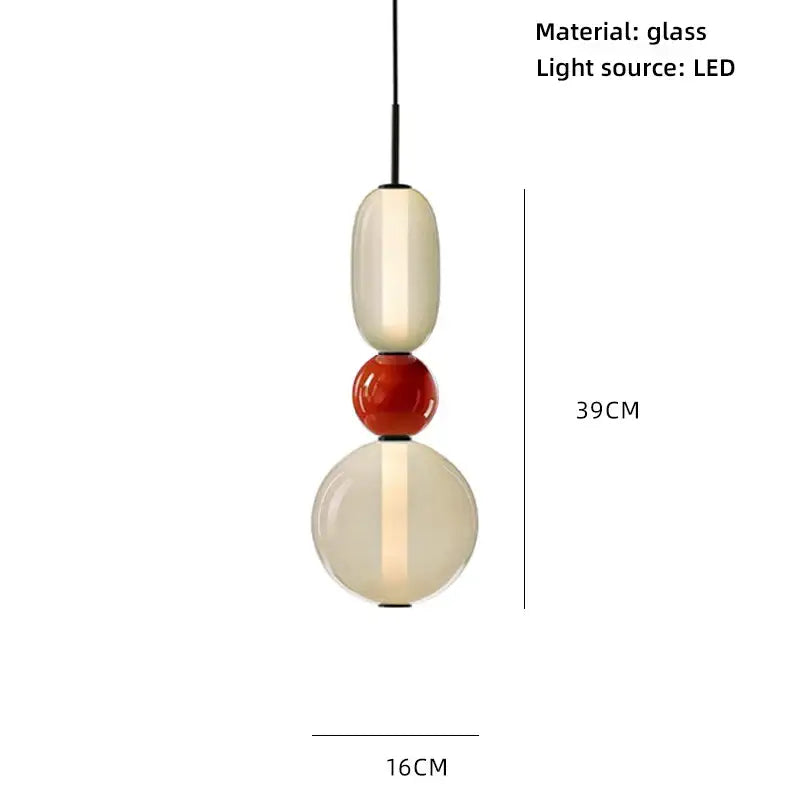 Amber Glass Ball Pendant