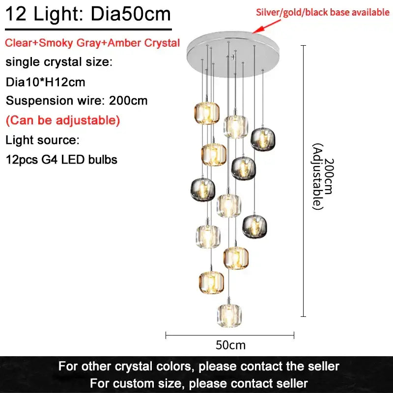 Gold Crystal Ceiling Chandelier 21-Light Design