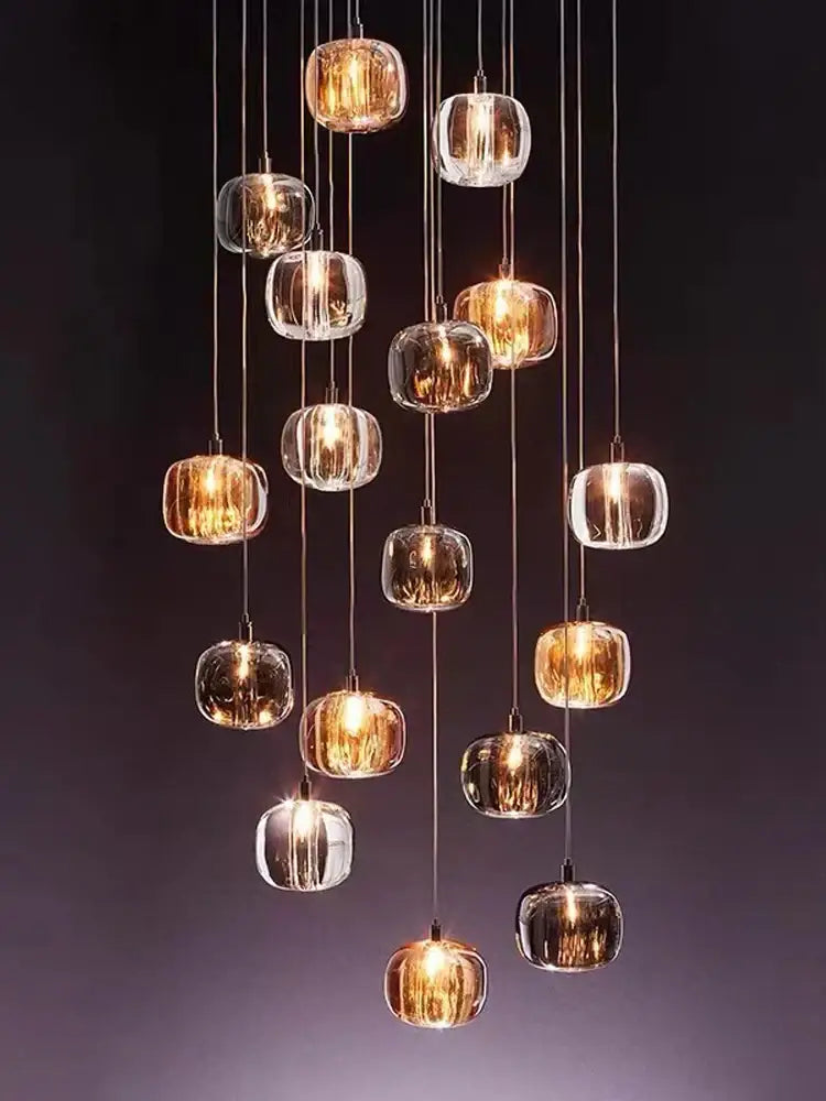 Gold Crystal Ceiling Chandelier 21-Light Design