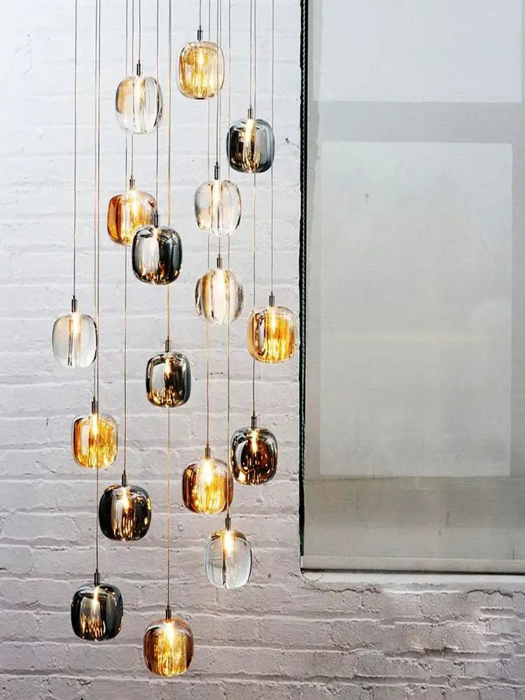 Gold Crystal Ceiling Chandelier 21-Light Design