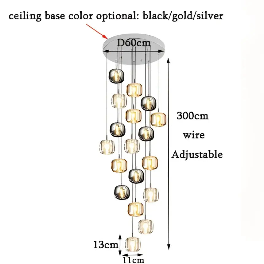 Gold Crystal LED 21-Light Dining Area Chandelier