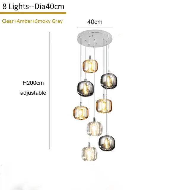 Gold Crystal 21-Light Living Room Pendant Light