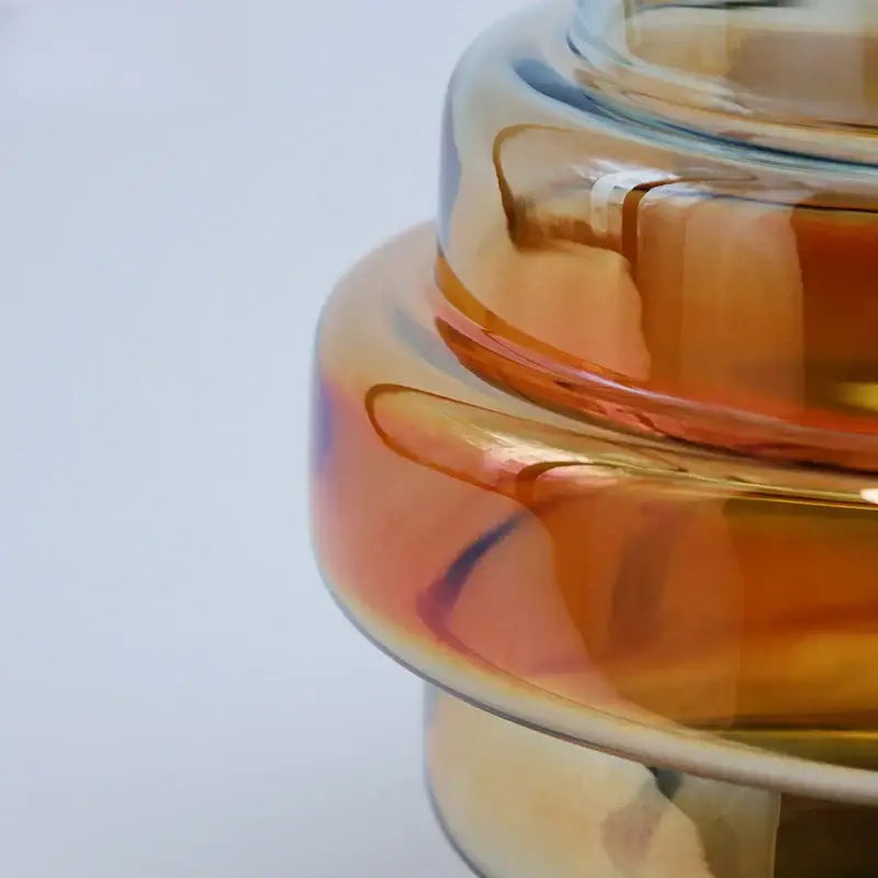 Amber Blue Gradient Glass Vase