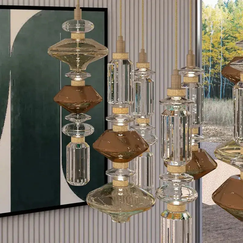 Amber Glass Ballet Pendant Lamp