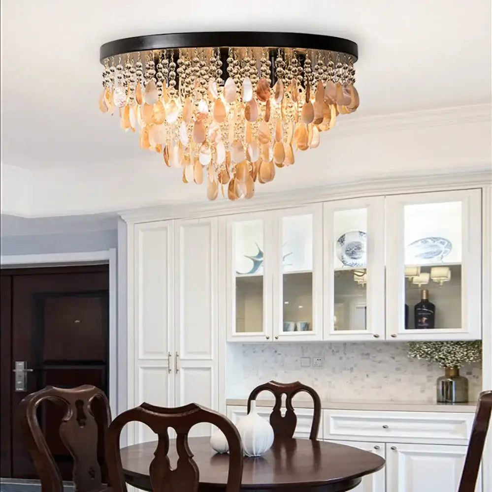 Amber Crystal LED Ceiling Lamp
