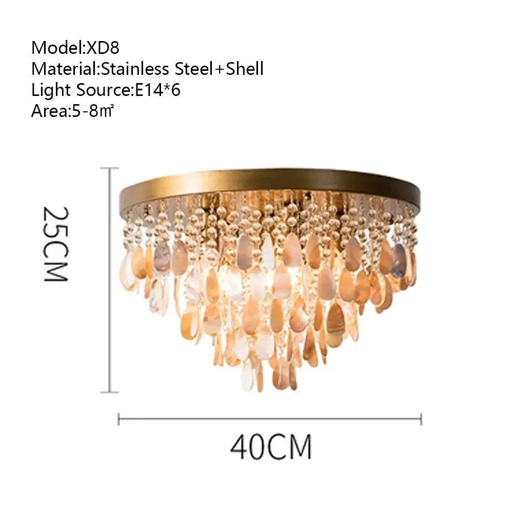 Amber Crystal LED Ceiling Lamp