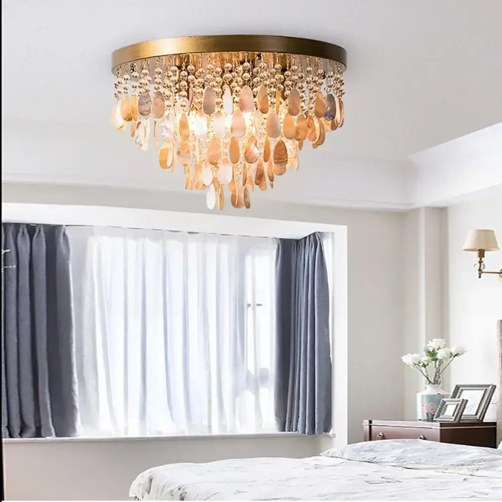 Amber Crystal LED Ceiling Lamp