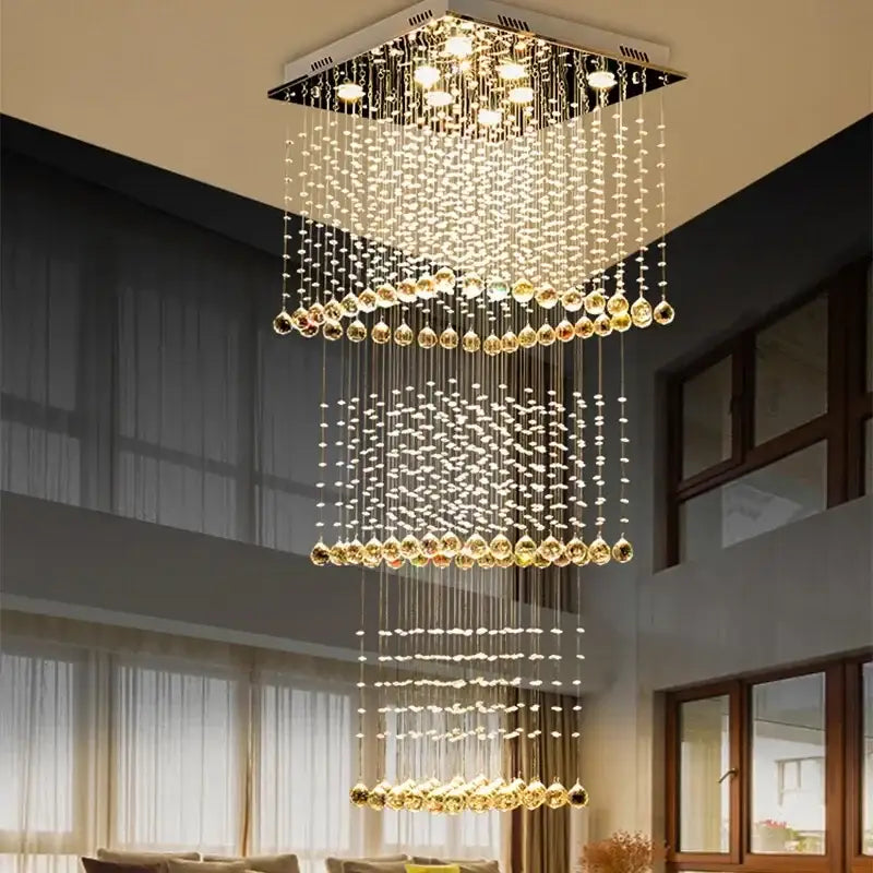 Amber Crystal Teardrop Chandelier