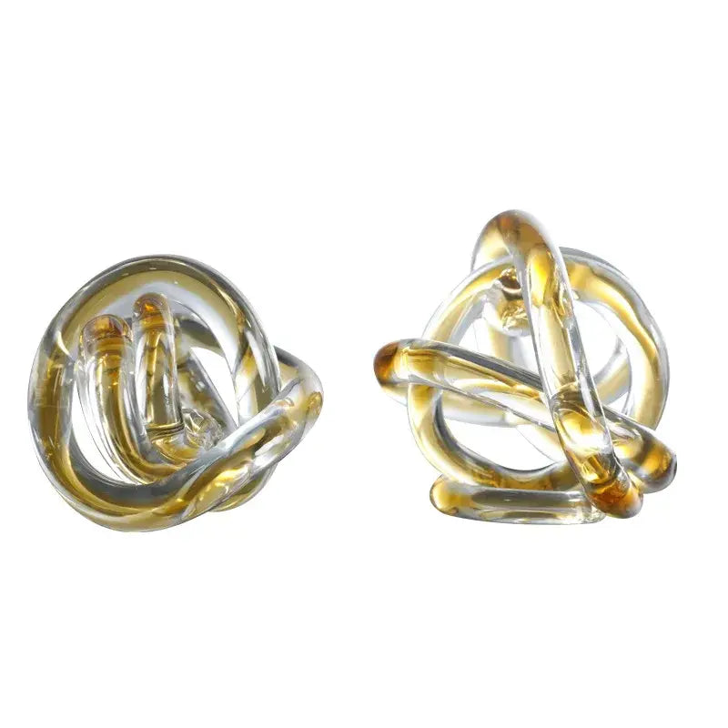 Amber Glass Knot Sculpture