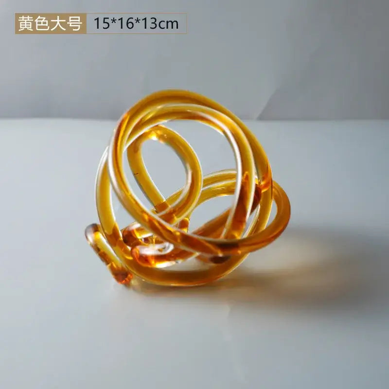 Amber Glass Knot Sculpture