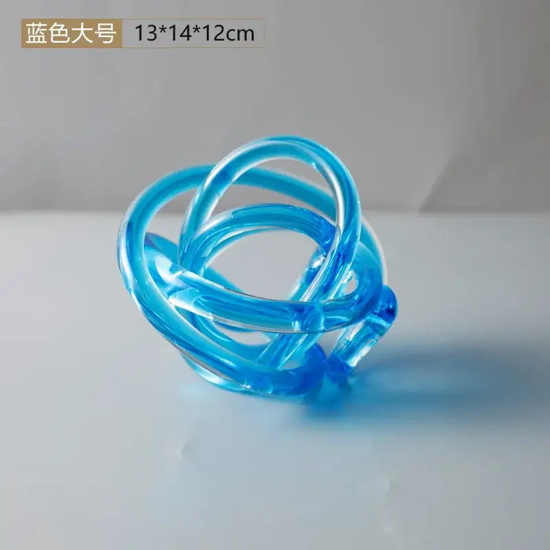 Amber Glass Knot Sculpture