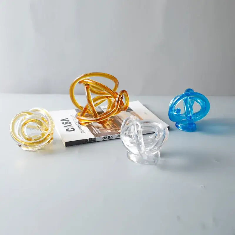 Amber Glass Knot Sculpture