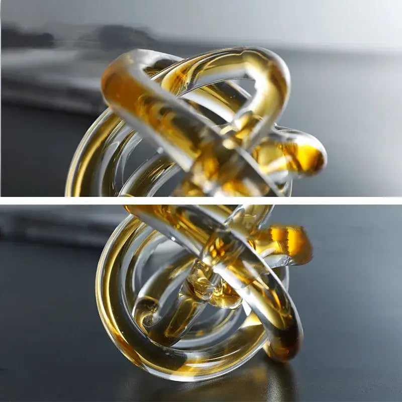 Amber Glass Knot Sculpture