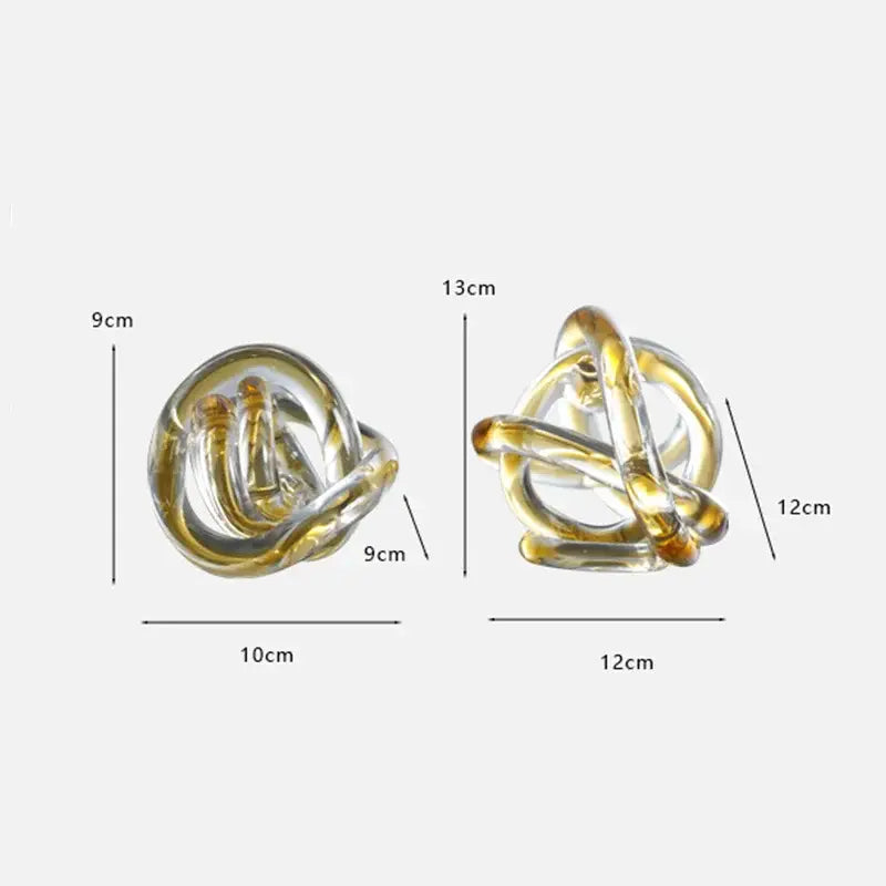 Amber Glass Knot Sculpture