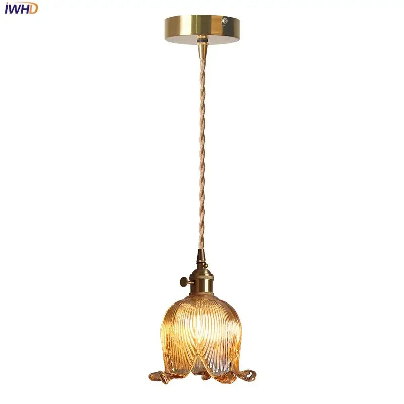 Copper Glass Adjustable Kitchen Pendant