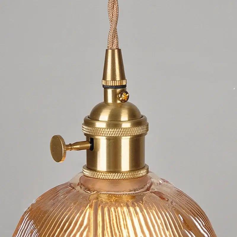 Copper Glass Adjustable Kitchen Pendant