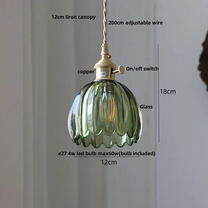 Copper Glass Adjustable Kitchen Pendant