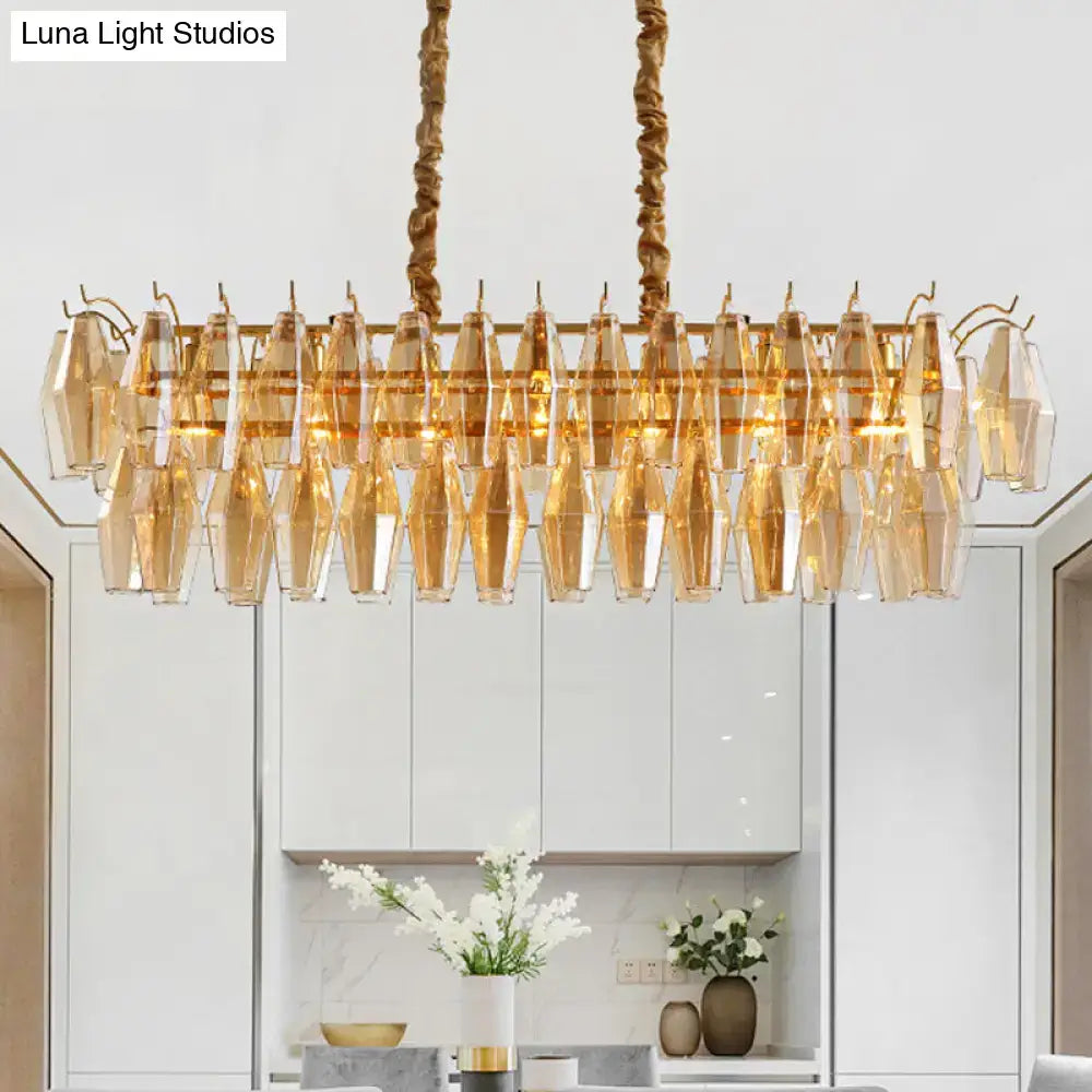 Amber Crystal Oval Light