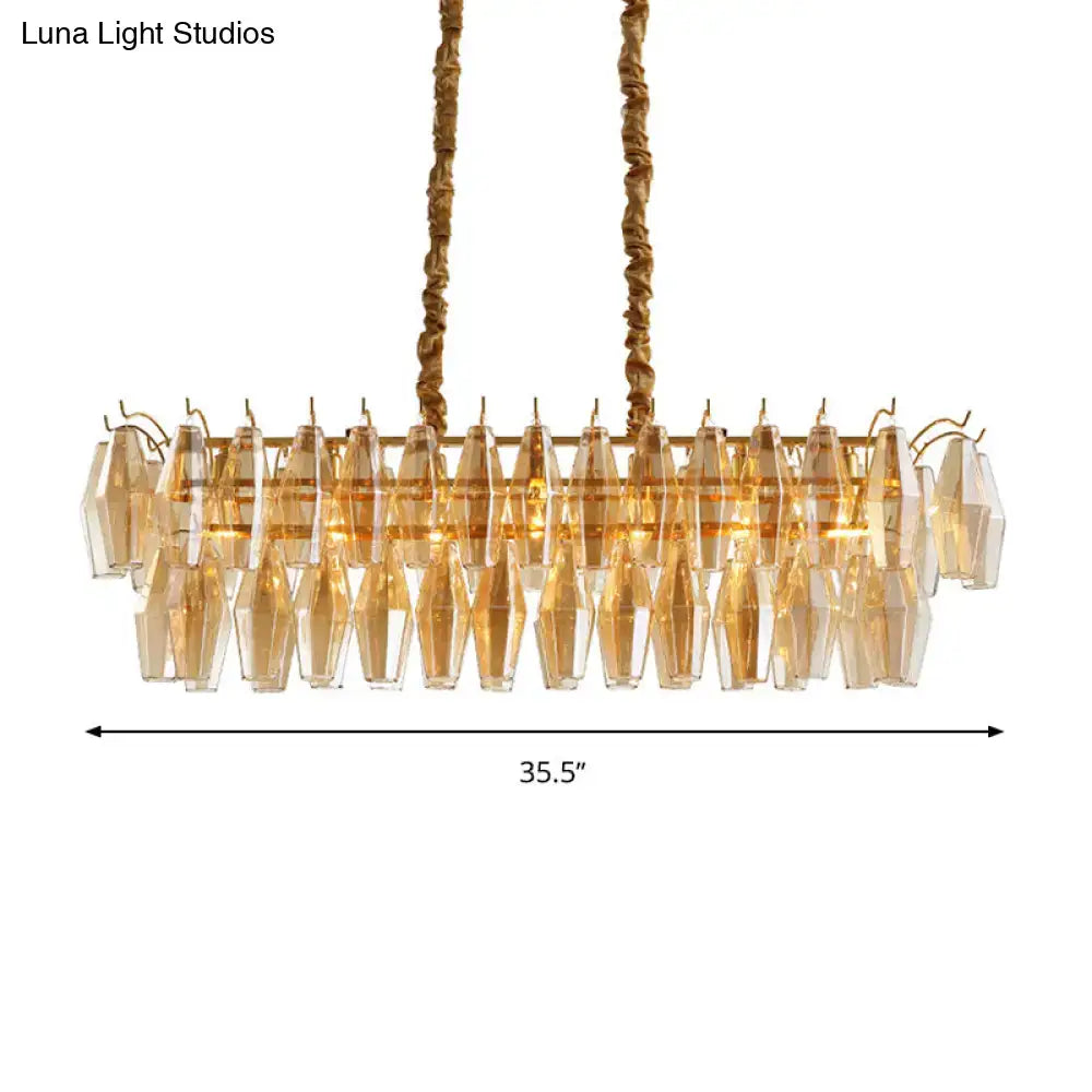 Amber Crystal Oval Light