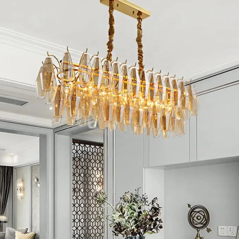 Amber Crystal Oval Light