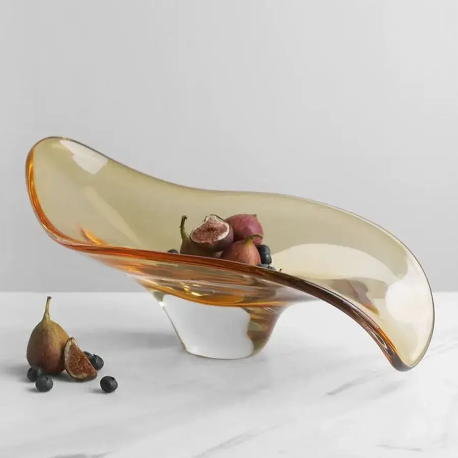 Amber Geometric Glass Tray