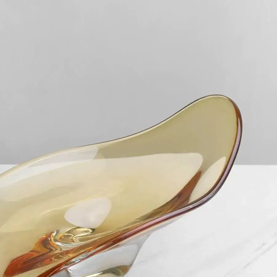 Amber Geometric Glass Tray
