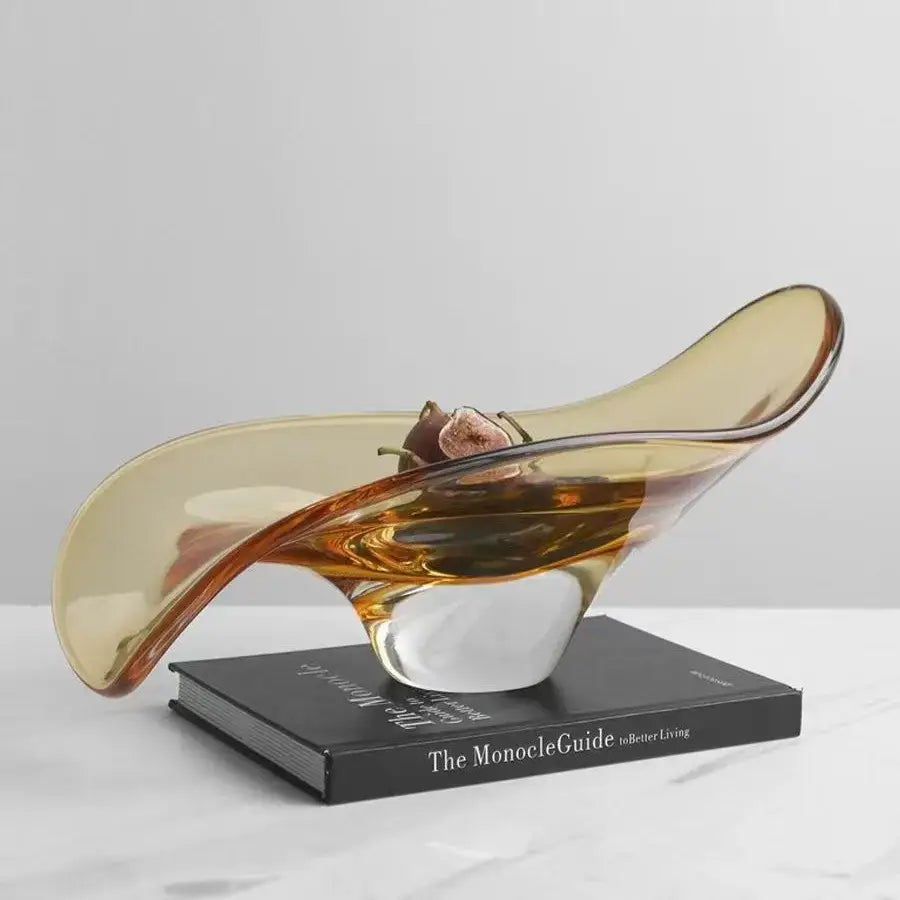 Amber Geometric Glass Tray