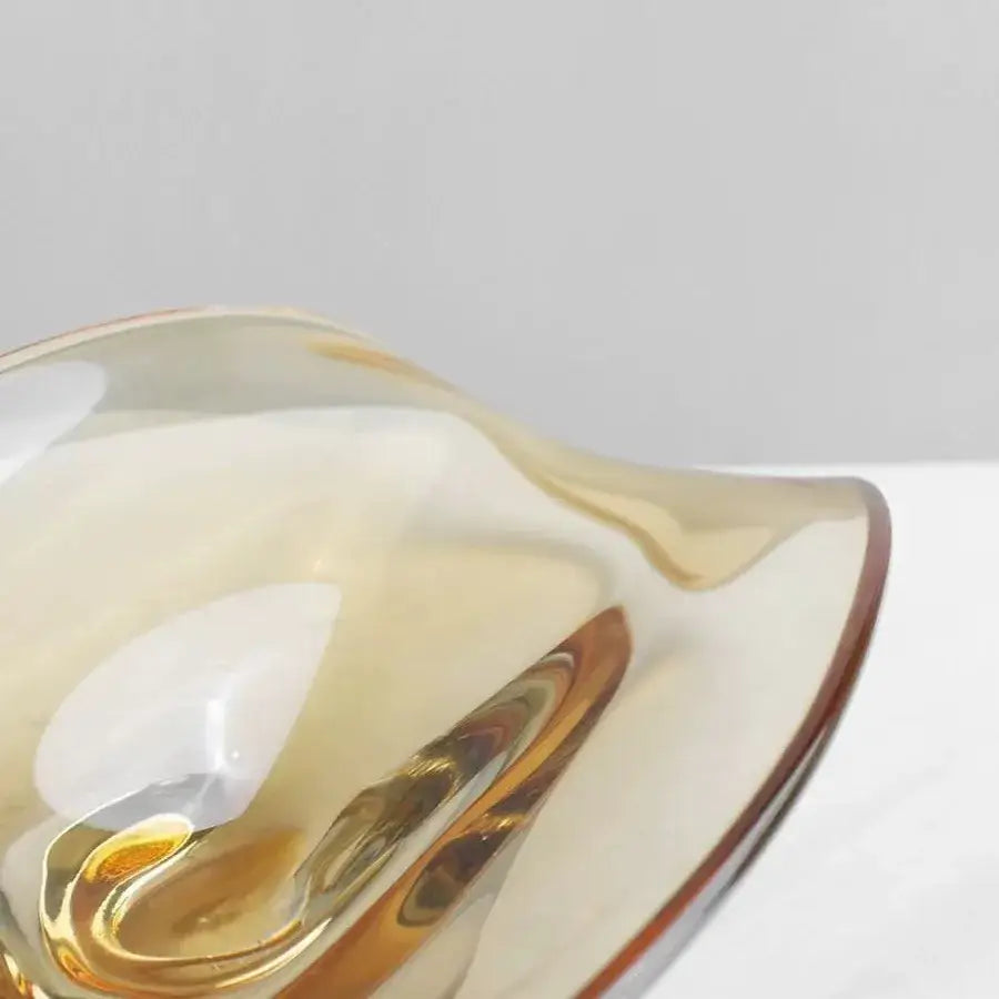 Amber Geometric Glass Tray