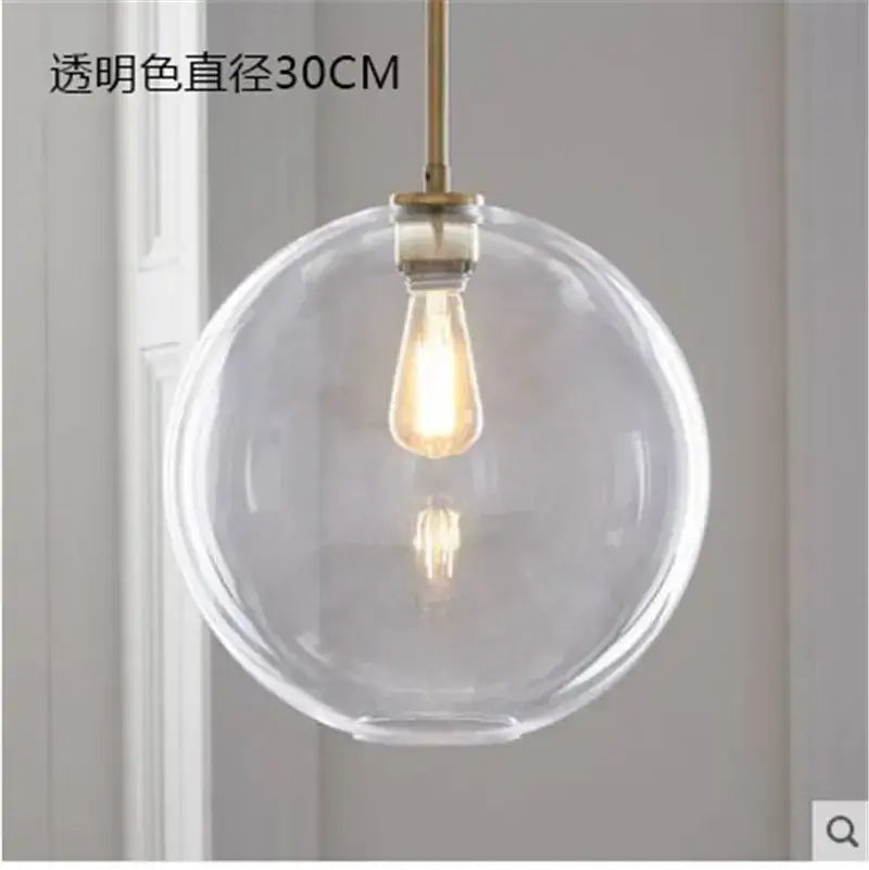 Amber Glass Ball Kitchen Light
