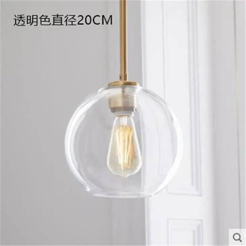 Amber Glass Ball Kitchen Light