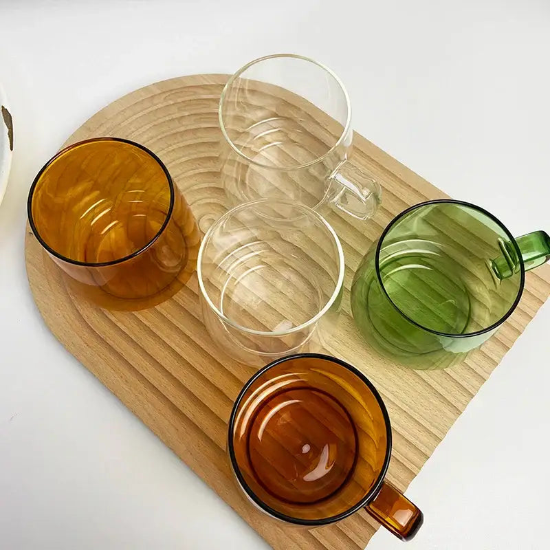 Amber Glass Coffee Mug 300ml Heat-Resistant