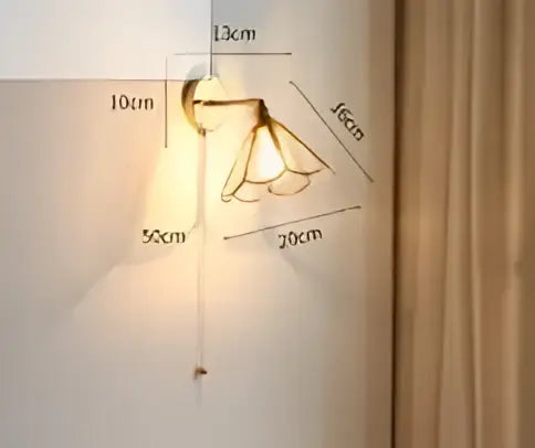 Amber Glass Wall Lamp Vintage Iron Design