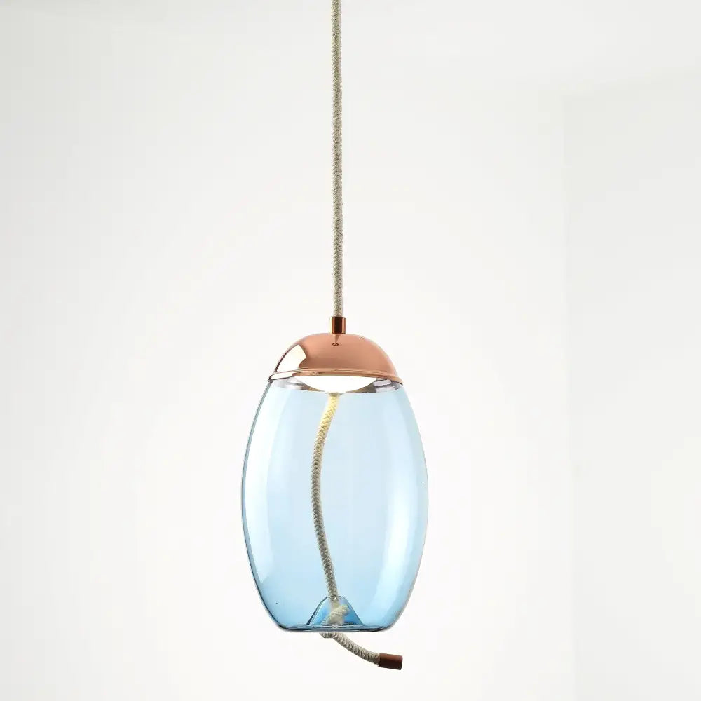 Amber Glass Pendant Light with Gold Accents