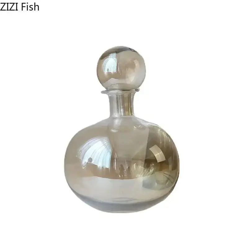 Amber Glass Vase Trio